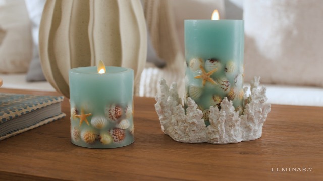 Amazon.com: Luminara Flameless LED Candle Soft Teal Embedded
